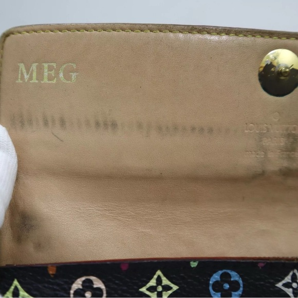 Louis-Vuitton Long Wallet Black Multicolor Porte Monet Monogram Authentic USED - Picture 14 of 14